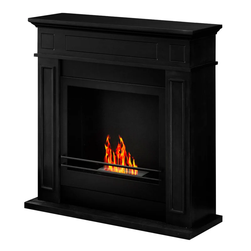Camino a Bioetanolo da terra "Jefferson" in legno 3,4 Kw arredamento Moderno Nero