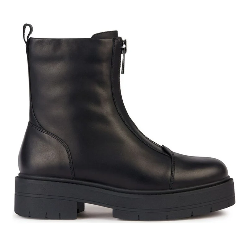 Geox Spherica Ec7 Black Smooth Leather Ankle Boots EU 36