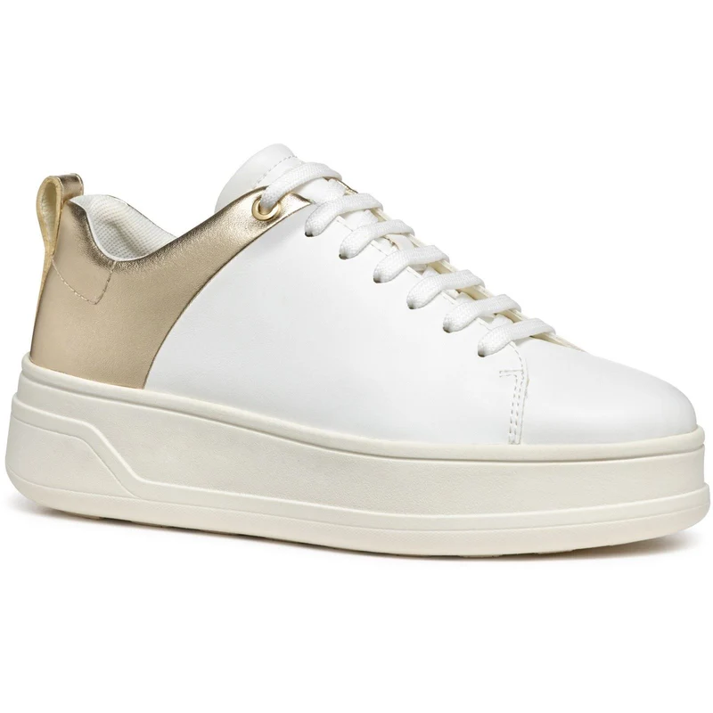 Geox D SPHERICA ECUB-2 Women's White/Light Gold Sneakers UK 6 / EU 39 / US 9