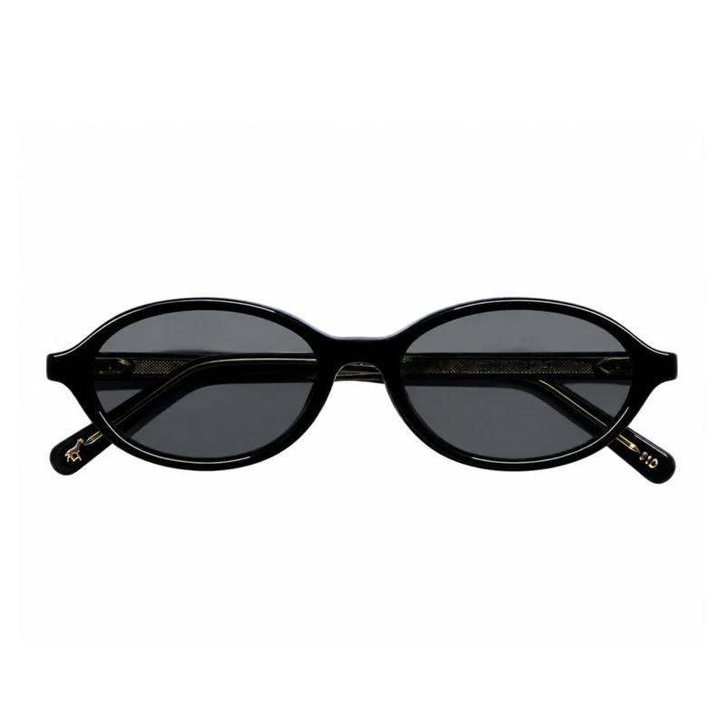 L.G.R. Sophisticated Oval Acetate Sunglasses With Gold Accents One Size