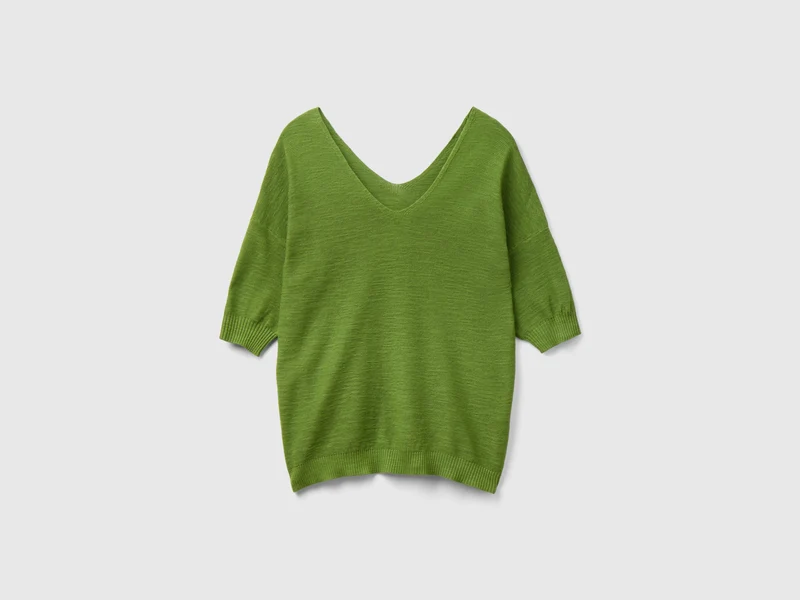 Maglia in misto cotone e lino L