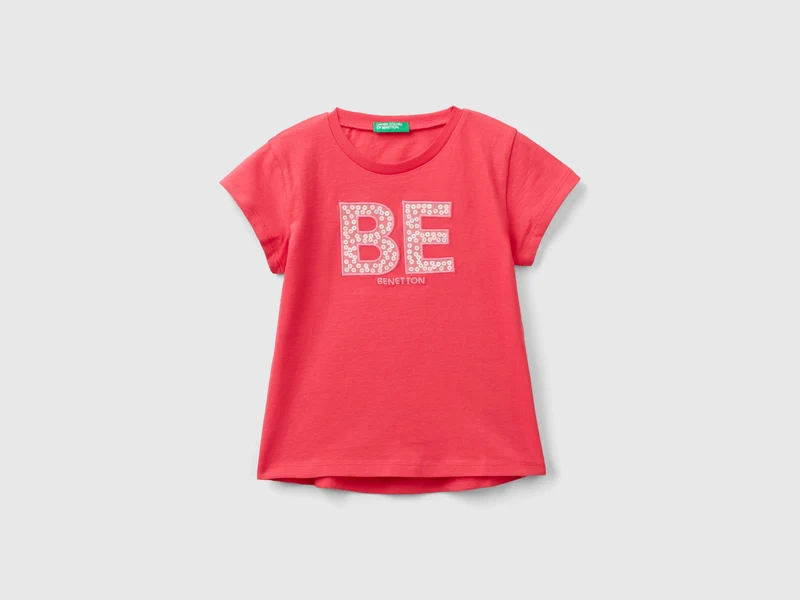Maglietta con ricamo logo in cotone bio 98