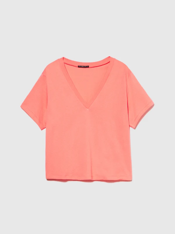 T-shirt scollo a V 100% cotone bio S