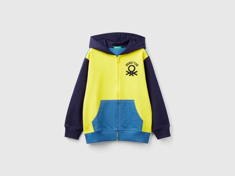 Felpa con zip e cappuccio KL