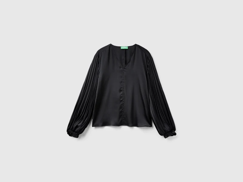 Blusa con manica lunga plissettata M