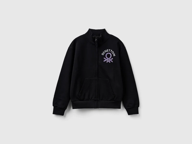 Felpa con zip e colletto XL