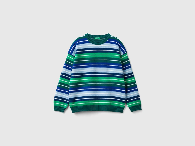 Maglia a righe in misto cotone e lana M