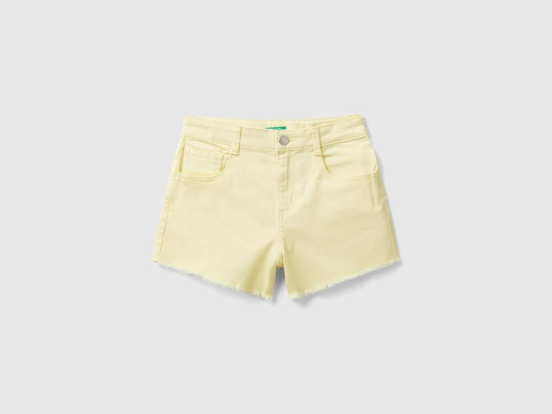 Shorts sfrangiati in cotone stretch M
