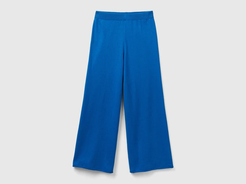 Pantaloni ampi in misto lana e cashmere XL