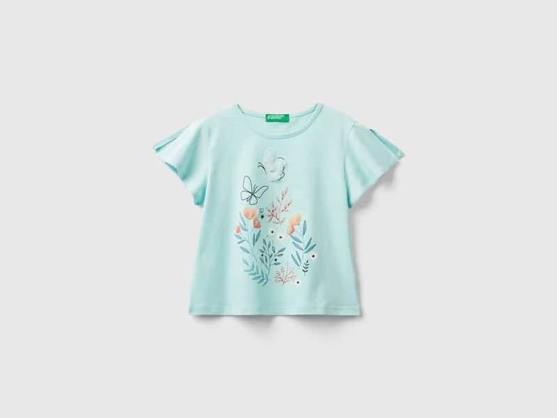 T-shirt con stampa e tulle 82