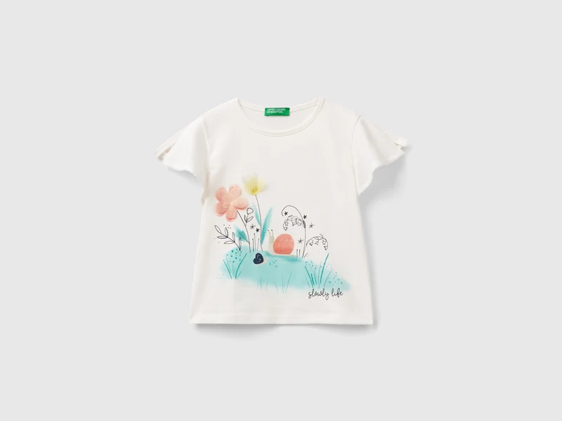T-shirt con stampa e tulle 90