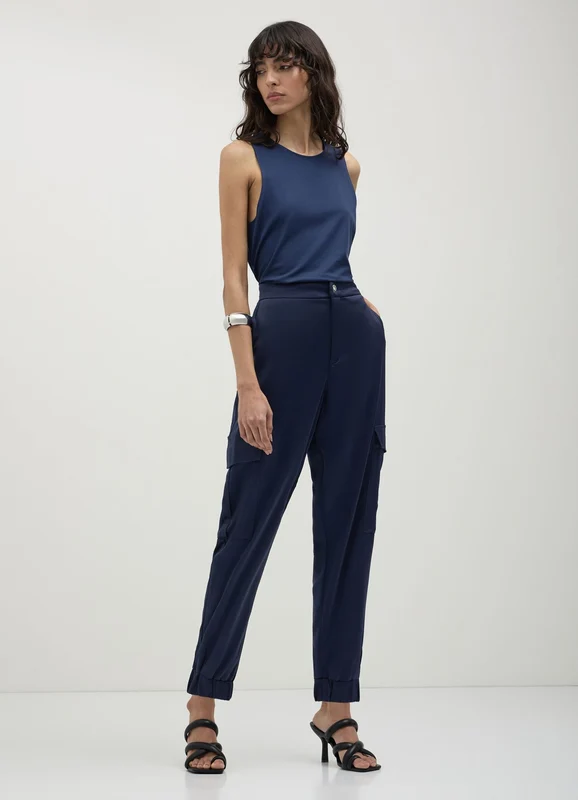 Pantalone cargo satinati L