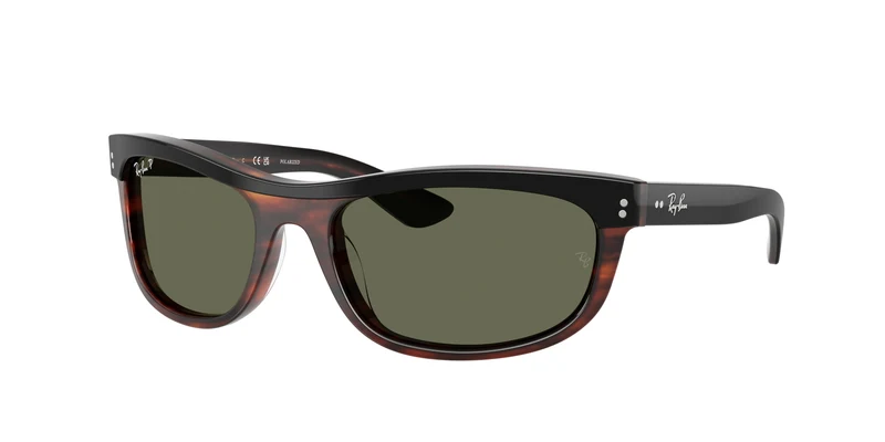 Ray-Ban 0RB2489 BALORAMA 62mm / 144058 - Black On Havana / Green Polarized