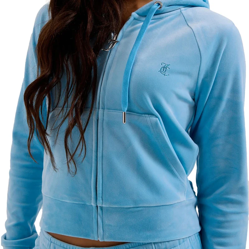 Felpa Donna Juicy Couture Madison Strass Azzurro XS
