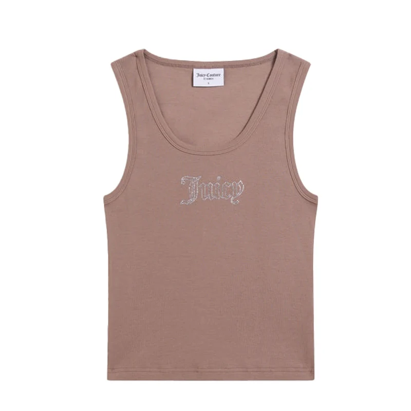 Canotta Donna Juicy Couture Strass Beige S