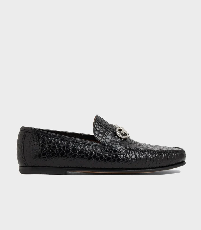 Ferragamo - Men's Loafer With Gancini Ornament Black 5 / 8.5