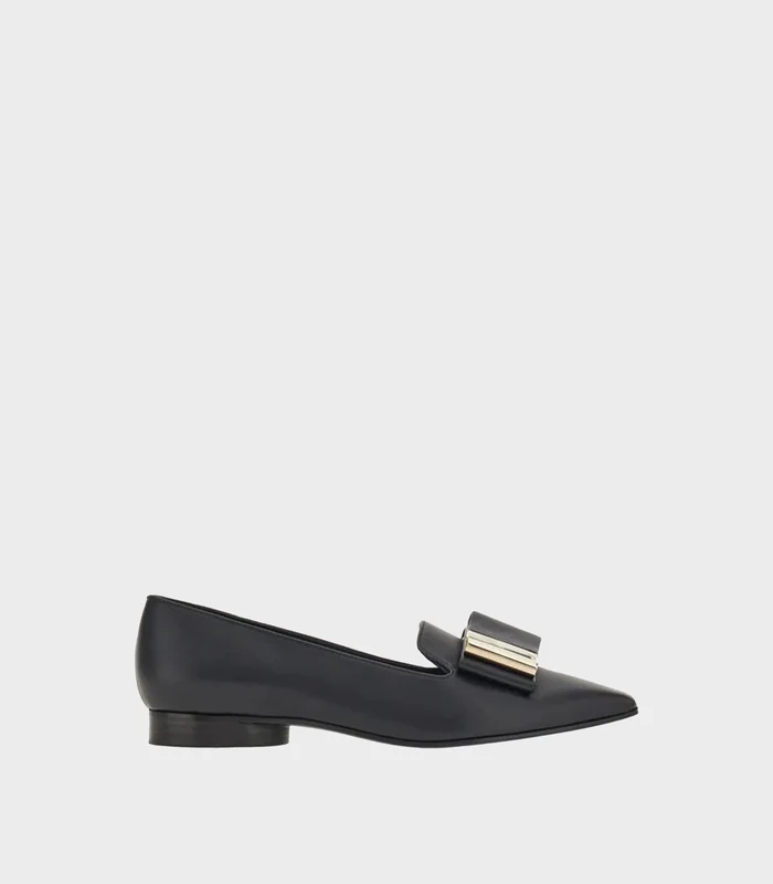 Ferragamo - Women's Double-Bow Loafer Nero 001 / 8.5