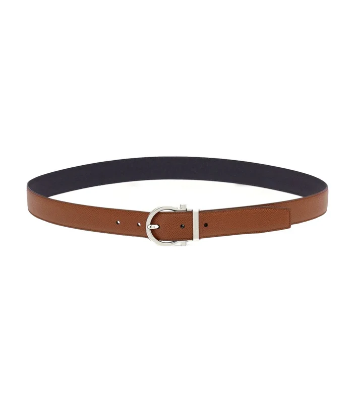 Ferragamo - Men's Reversible and Adjustable Gancini Belt Camel / 105