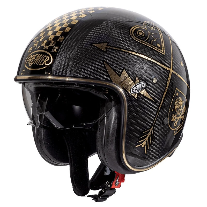 PREMIER VINTAGE CARBONO NX CAPACETE DE MOTO OURO CROMADO S / GOLD CHROM