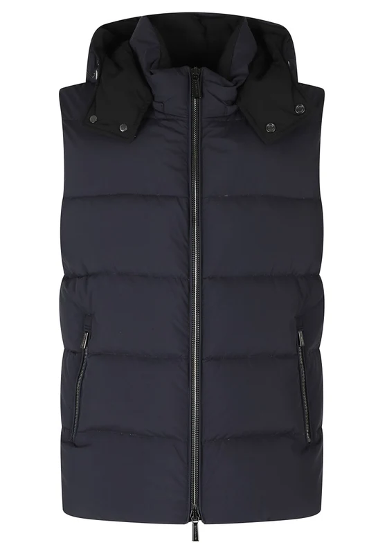 Moorer Navy Fire Skt Polyester Hooded Gilet IT 54