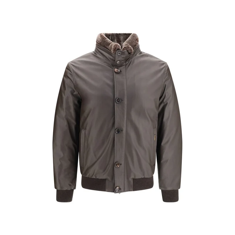 MooRER Brown Leather Full-Length Jacket IT46 | S