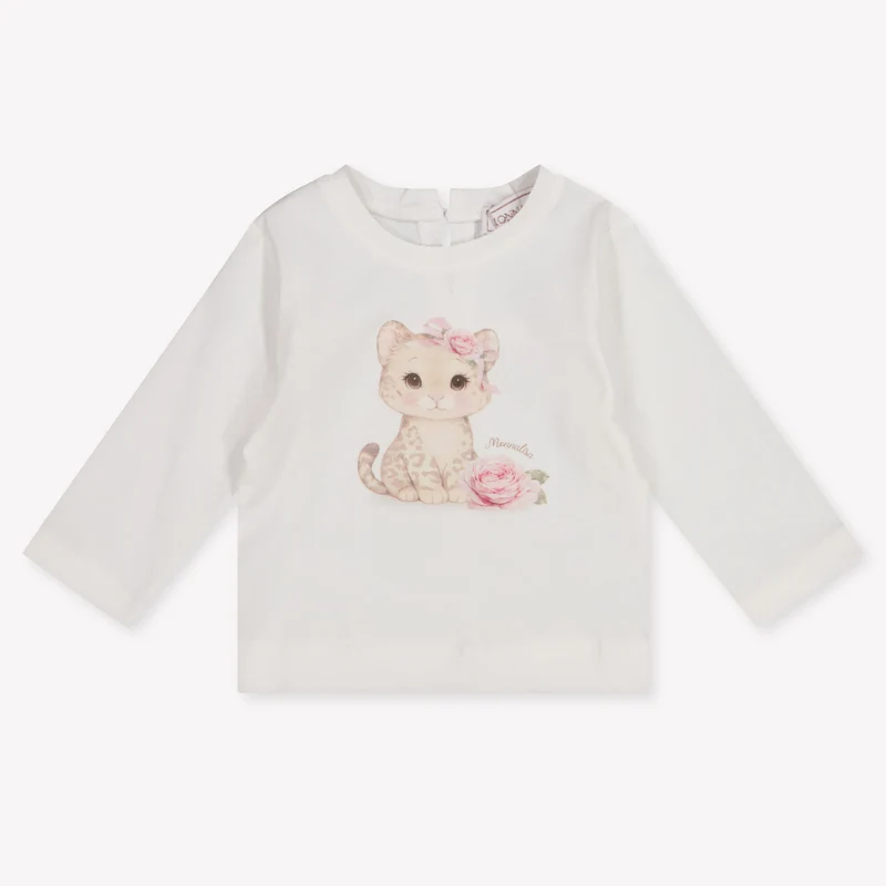 MonnaLisa Baby Meisjes T-Shirt In Off White 12 Maanden