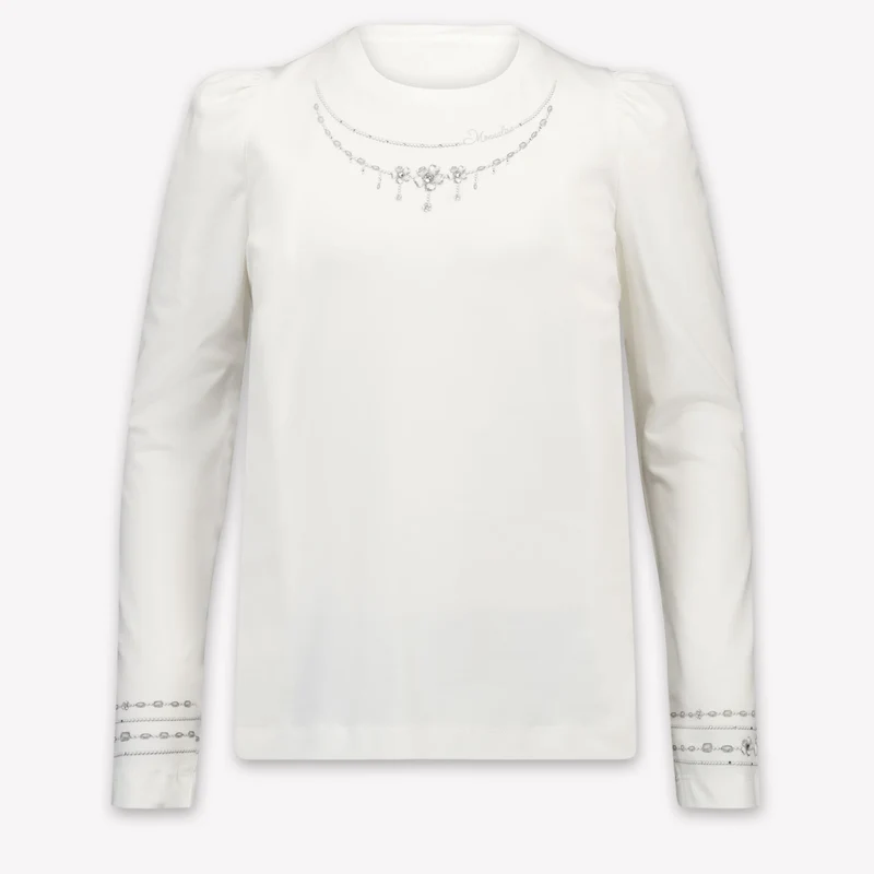 MonnaLisa Kinder Meisjes T-Shirt In Off White 5 Jaar