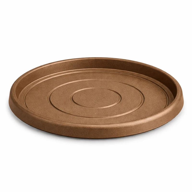 Sottovaso per vaso tondo in resina decorazione per fiori e piante "Made in Italy" Ø 27 per vaso Ø 40 cm / Bronzo