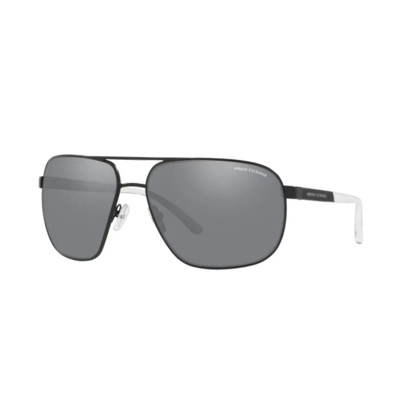 Óculos Solar Armani Exchange Ax2040s 60006g 64 Preto Fosco Lente Cinza Espelhada - Preto