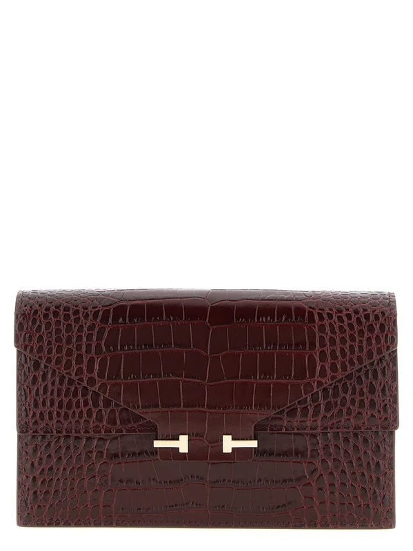 Tom Ford Bordeaux Calfskin Clutch Bag