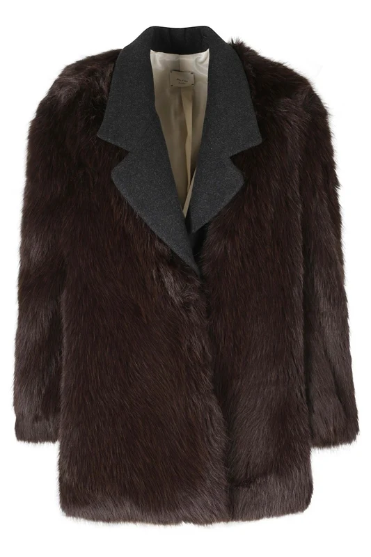 Alysi Choco Super Fur Short Synthetic Fur Coat IT 42