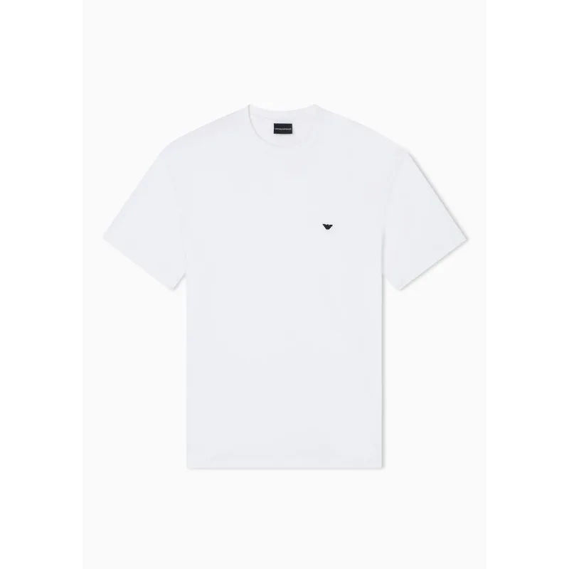 Camiseta em Jersey com Bordado Essential Off White - M
