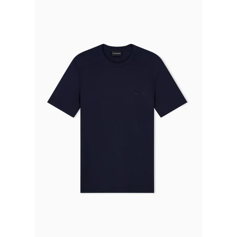 Camiseta Essential em Lã com Tricô Liso Azul Marinho - XXL