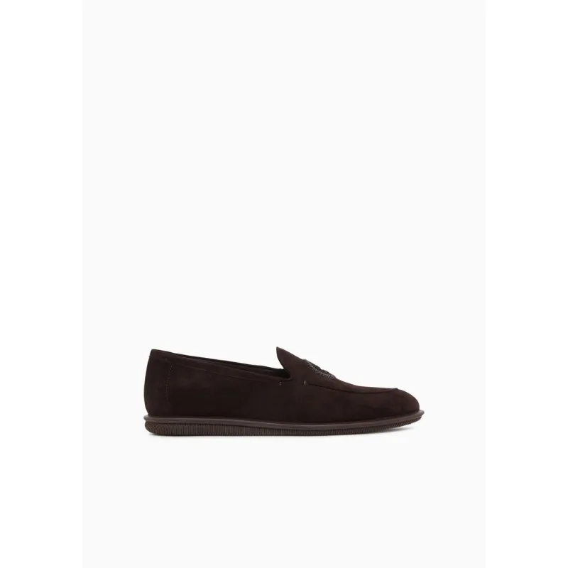 Mocassim em Couro com Efeito Camurça Marrom - 8 UK - 39 BR