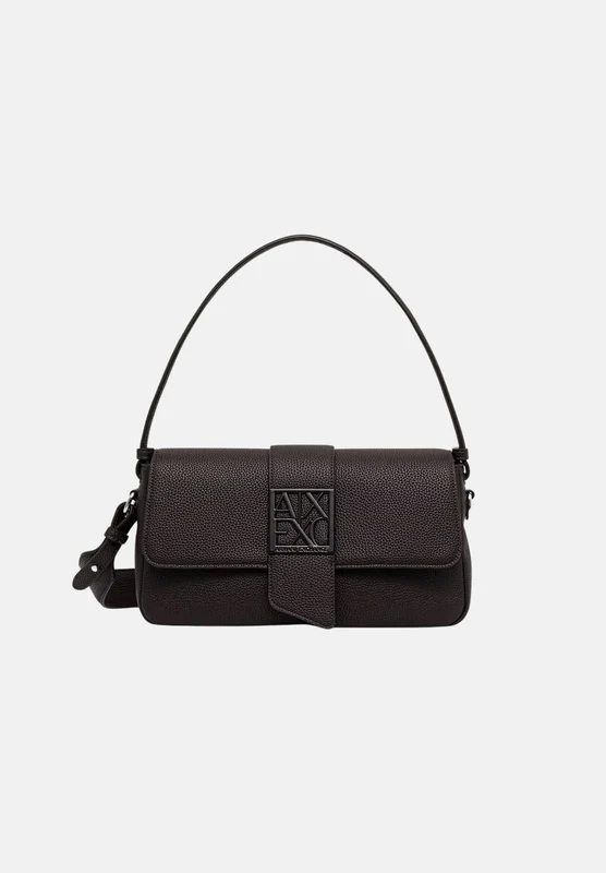ARMANI EXCHANGE Borsa a spalla antagonist marrone da donna con texture finemente martellata UNI