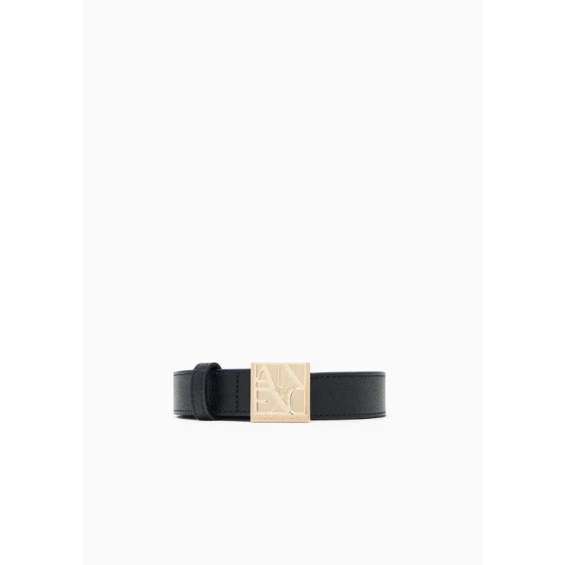Cinto Regular com Placa na Fivela Preto - 75 CM
