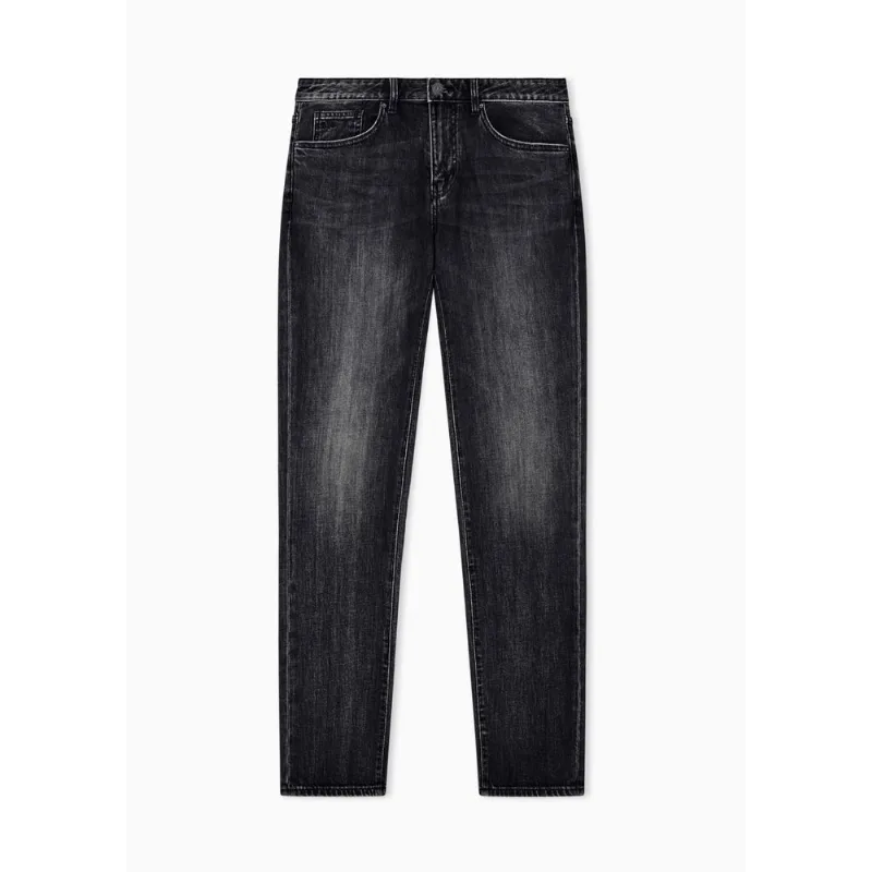 Calça Jeans Slim Fit 5 Pockets em Algodão Stretch Washed Preto - 36 US - 46 BR