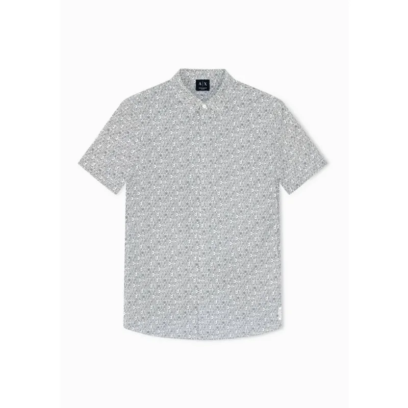 Camisa Slim Fit Manga Curta Logada Off White - M