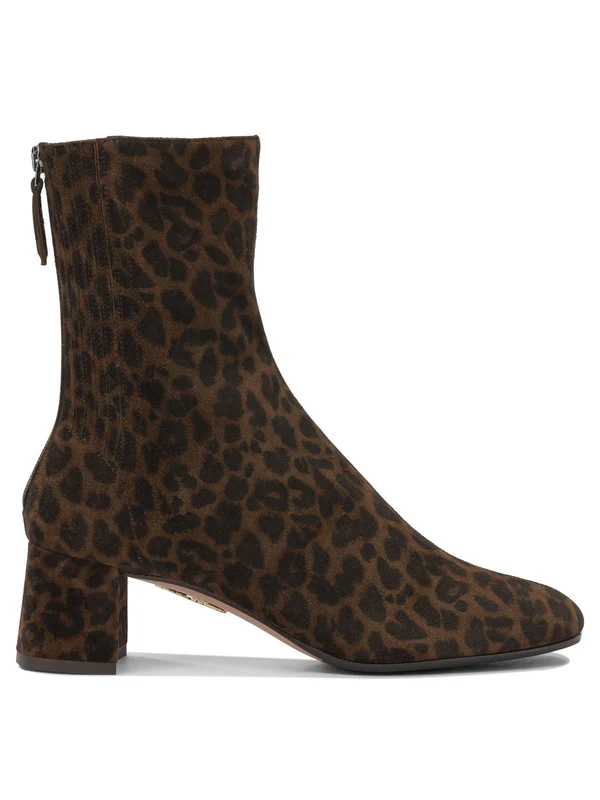 Aquazzura "Saint Honore 50 Mm" Ankle Boots With Zipper 38½