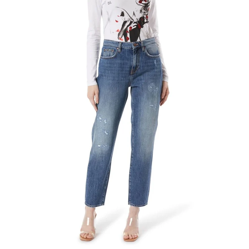 Gas Blue Cotton Straight-Leg Jeans 26