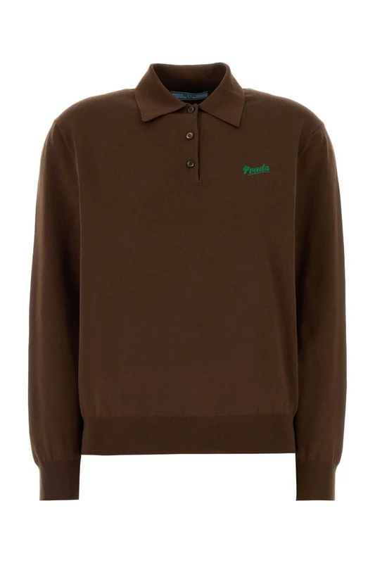 Brown Silk Blend Polo Shirt 38