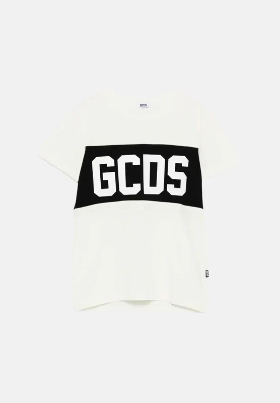 GCDS T-shirt a manica corta bianca per bambino e bambina con stampa logo GCDS 2 A