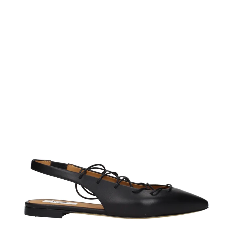 Moschino Black Leather Flats EU41/US11