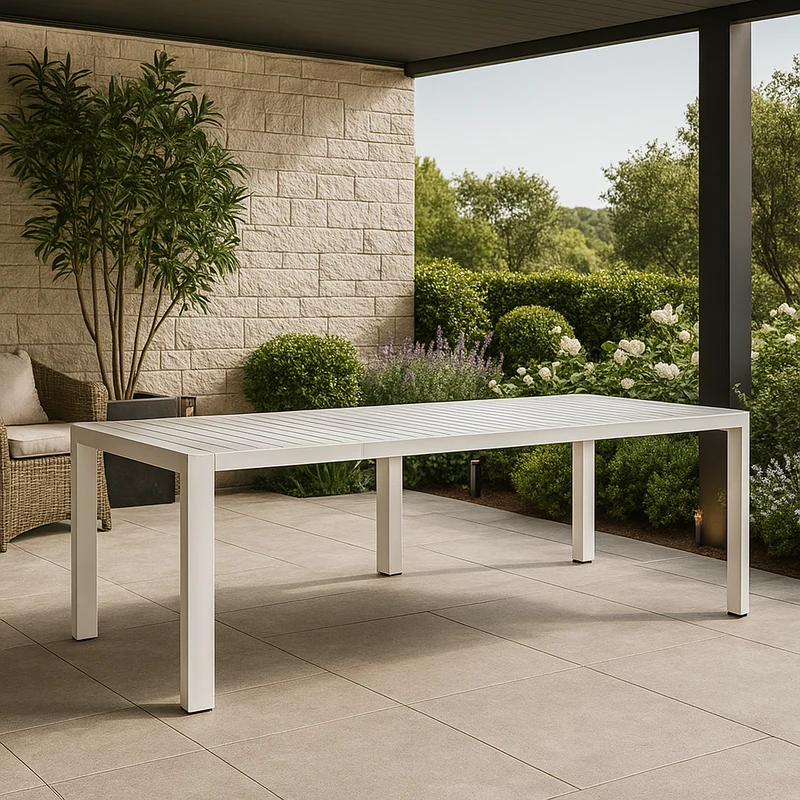 Tavolo allungabile "Kiplin" struttura in alluminio Bianco 200/260/320 cm da esterno Tavolo