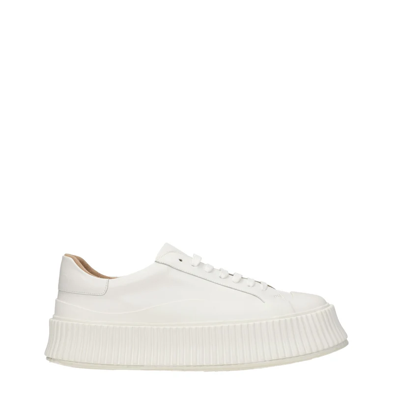 Jil Sander White Leather Platform Sneakers EU35/US5