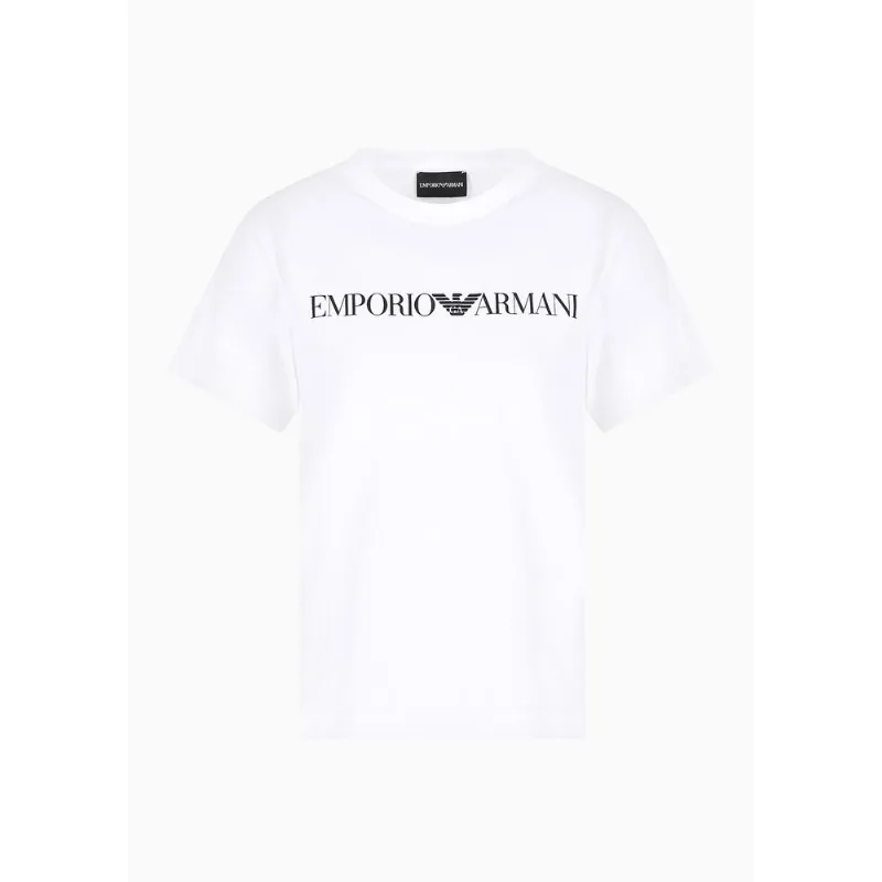 Camiseta em Jersey Orgânico com Logo Branco - M