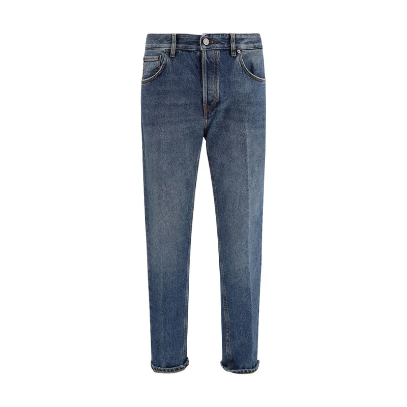 PT Torino Blue Cotton Straight-Leg Jeans W35