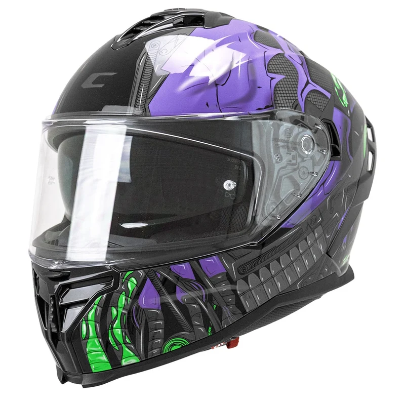 CGM 363R SHOT VILLAIN CAPACETES INTEGRAL DE MOTO PRETO VERDE M