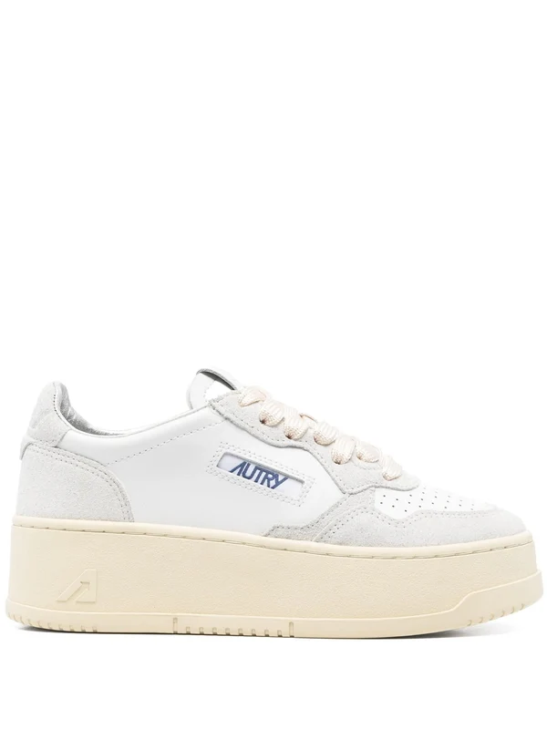 Autry Platform Low Woman Lea/Stars WHT/WHT / 39