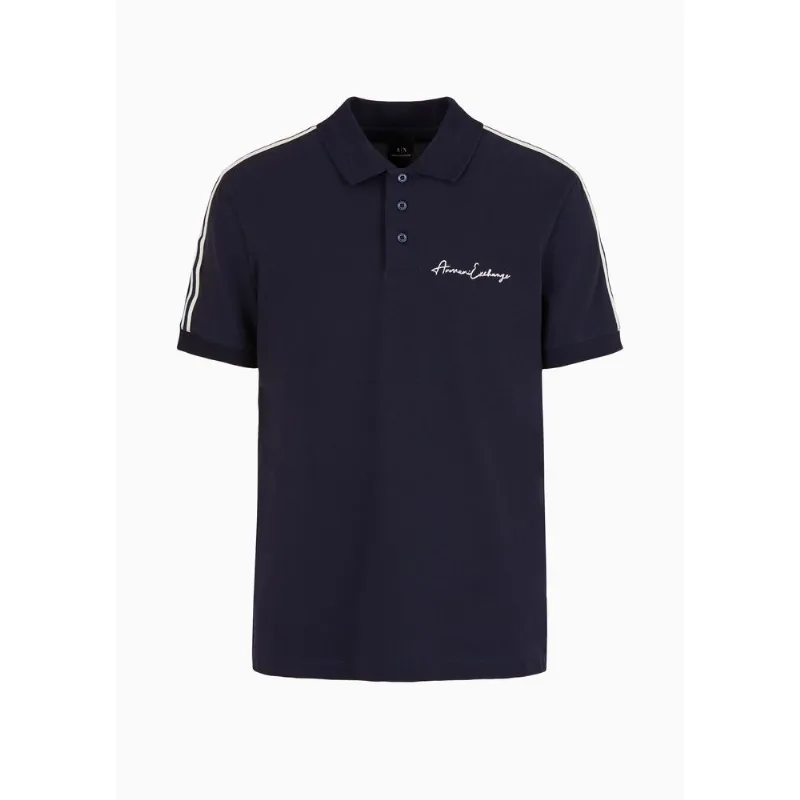 Camisa Polo Regular Fit com Logo Signature Azul Marinho - S